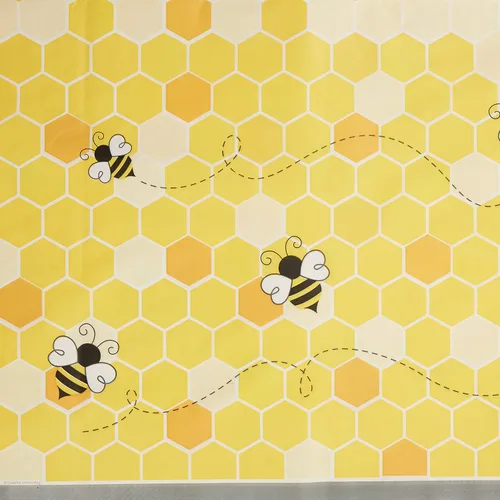 Vista 4 de Creative Converting 340216 Bumblebee - Mantel de plástico para bebé, 54 x 102 pulgadas, multicolor