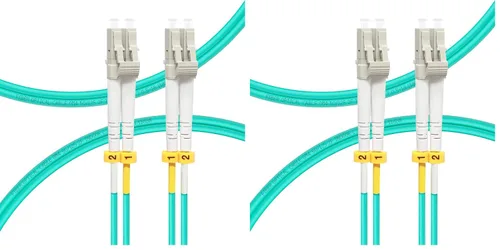 Vista 8 de Cable de fibra OM4 LC a LC 0.2M, Opciones de longitud de cable: 0.2m-100m, Cables de fibra óptica dúplex multimodo 50/125um LSZH 40GB/100GB-0.2M