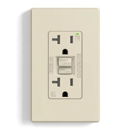 Vista 27 de ELEGRP Toma GFCI de 15 amperios, toma eléctrica GFI de autoprueba con diseño más delgado, receptáculo GFCI resistente a manipulaciones TR