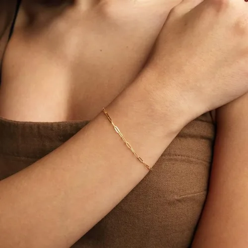 Vista 5 de Kyerlyn Pulseras de oro para mujer, juego de pulseras de oro de 14 quilates para mujer, delicada cadena de cuerda trenzada de espiga de espiga