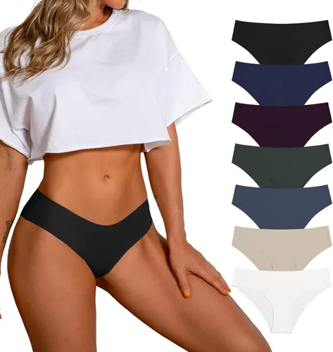 Vista 20 de SHARICCA Bragas de Bikini sin Costuras para Mujer, de Corte Descarado, Invisibles, Transpirables, Suave, Elásticas, Ropa Interior, Paquete Múltiple
