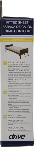 Vista 5 de Drive Medical 15030HBL - Juego de sábanas de hospital, color blanco (paquete de 2) Soft Hospital Bed Sheet Set Includes 2 Sets for Comfortable