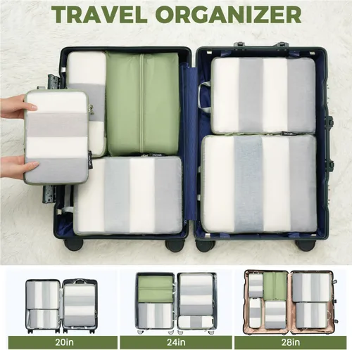 Vista 33 de BAGAIL 4 Set/6 Set Ultraligero Compresión Embalaje Cubos Organizador de Embalaje para Accesorios de Viaje Equipaje Maleta Mochila