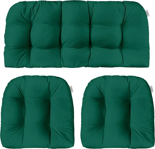 Vista 52 de RSH DECOR: Sunbrella - Juego de 3 cojines de mimbre copetudos 41 x 19 pulgadas y 19 x 19 pulgadas Fabricado con tela de rendimiento Sunbrella