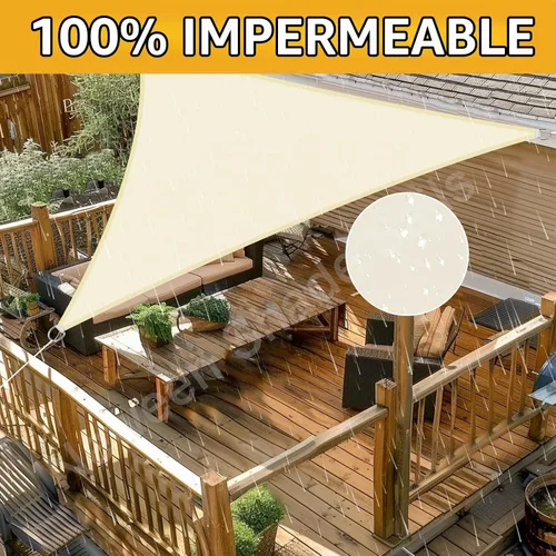 Vista 2 de Neween Toldo Vela, 6'7'' x 6'7'' x 6'7'' Toldo Vela Triangular Impermeable para Patio Jardín Cubierta Pérgola Exterior Toldo Vela 98% Bloqueo UV