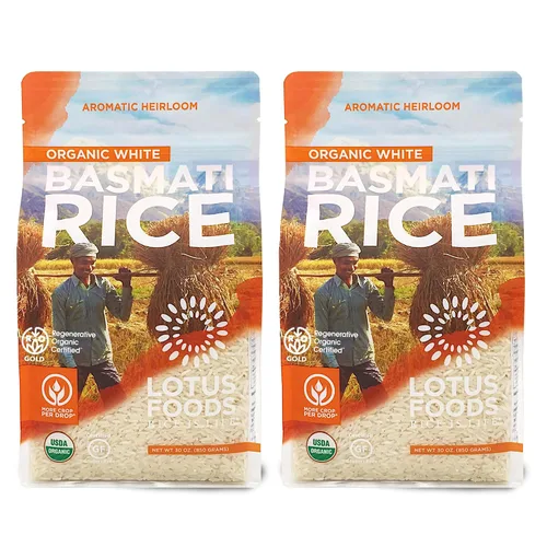 Vista 8 de Lotus Foods Regenerative - Arroz basmati integral orgánico – Arroz tradicional de grano entero sin gluten, vegano, sin OMG, uso para curry