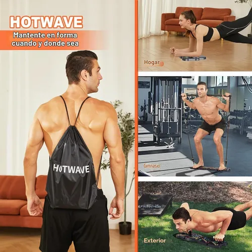 Vista 5 de HOTWAVE Push Up Board, Portable Pushup Board & Plank Trainer, Push Up Bar Foldable Pushup Handles for Floor, Multifunctional Workout Equipment