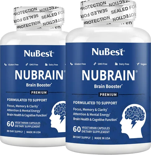 Vista 7 de NuBrain Booster - Suplemento cerebral para potenciar el cerebro, memoria mejorada, enfoque y claridad con hierba de San Juan, ginkgo biloba, bacopa