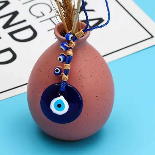 Vista 9 de 2 piezas de decoración de mal de ojo azul colgante turco de cuentas de Nazar colgante decorativo de ojo turco de la suerte llavero Feng Shui