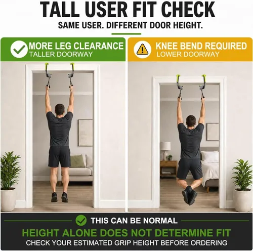 Vista 4 de Portable Pull Up Bar for Doorway, 2 Independent Handles, No-Screw Design