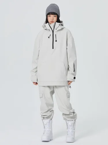 Vista 3 de SEARIPE Juego de chamarra y pantalones de esquí para mujer, trajes de esquí resistentes al viento para parejas, trajes de nieve impermeables de dos
