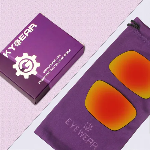 Vista 6 de Lentes de repuesto para gafas de sol Oakley Frogskins polarizadas (negro y rojo), Negro&rojo