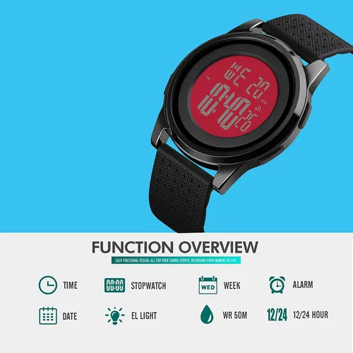 Vista 2 de YUINK Mens Watch Ultra-Thin Digital Sports Watch Waterproof Stainless Steel Fashion Wrist Watch for Men Women