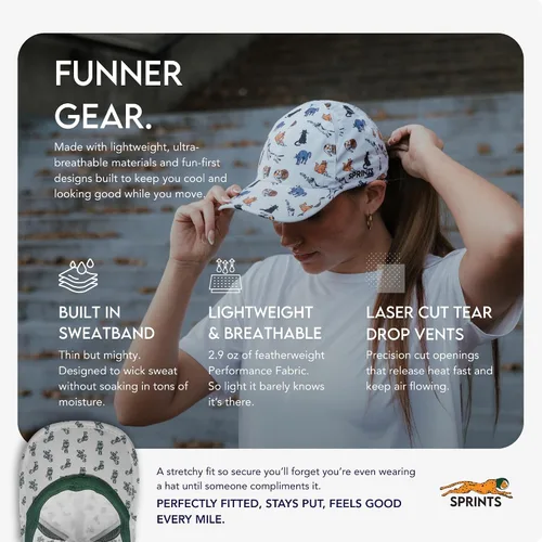 Vista 7 de Sprints Race Day Performance - Gorra deportiva ligera, de secado rápido, talla única, unisex