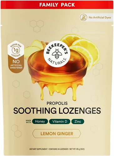 Vista 9 de Beekeeper's Naturals Pastillas Calmantes de Miel y Saúco para la Tos Apoyo Inmunológico con Vitamina D, Zinc y Propóleo Pastillas Calmantes