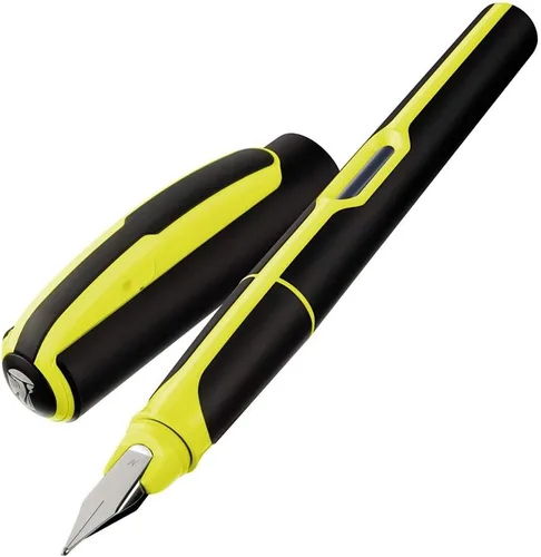 Vista 4 de Pelikan Pluma estilográfica 939850, estilo neón, primavera M, amarillo