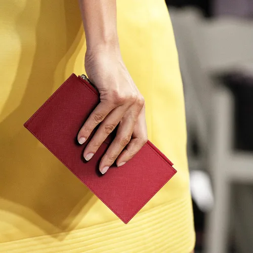 Vista 2 de Badiya Billetera para mujer con bloqueo RFID, con patrón de múltiples tarjeteros, A-Clásico-Rojo, Classic