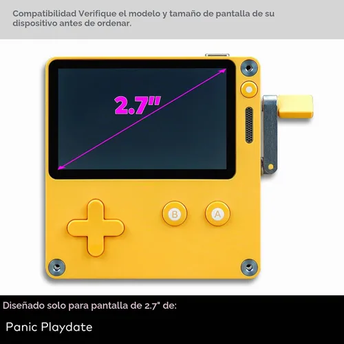 Vista 2 de [Paquete de 2] Protector de pantalla de vidrio templado diseñado para consola de videojuegos Panic Playdate Handhold de 2.7 pulgadas, pantalla