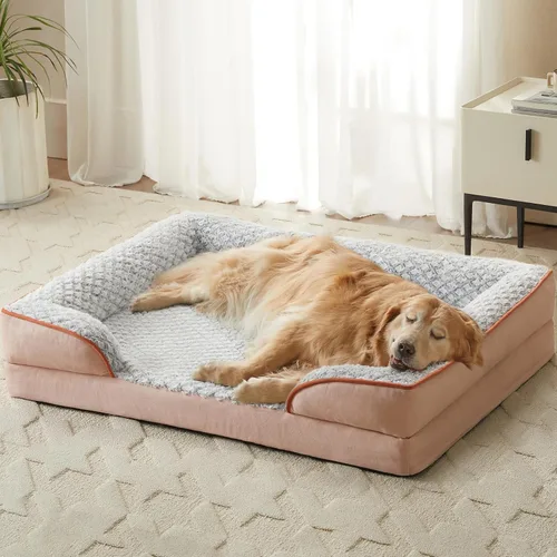 Vista 17 de LEXTRO Cama ortopédica para perros extra grandes, cama de espuma para perros extra grandes, equipada con funda de almohada extraíble impermeable