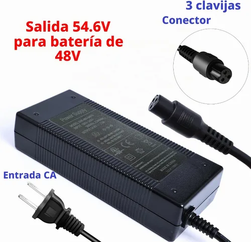 Vista 2 de EVAPLUS Adaptador de corriente de 54.6 V con certificación UL para scooter eléctrico de bicicleta eléctrica, cargador de batería de litio de 48 V