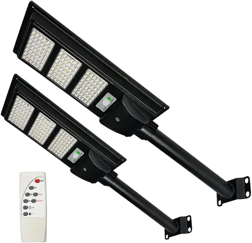 Vista 7 de Luces solares de calle de 30000 lm para exteriores, impermeables, 6000 K, luces de inundación solares con sensor de movimiento y control remoto