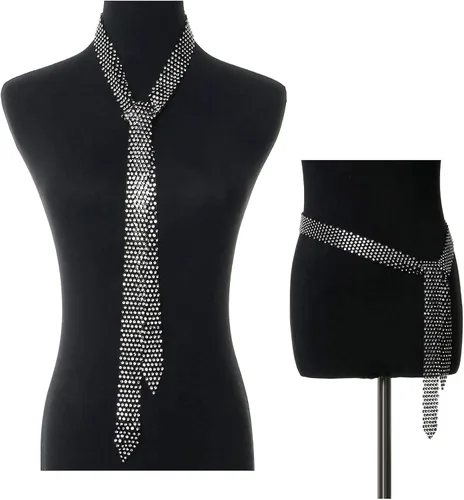 Vista 4 de Glamorstar Regalo de corbata de cuello con diamantes de imitación para mujer