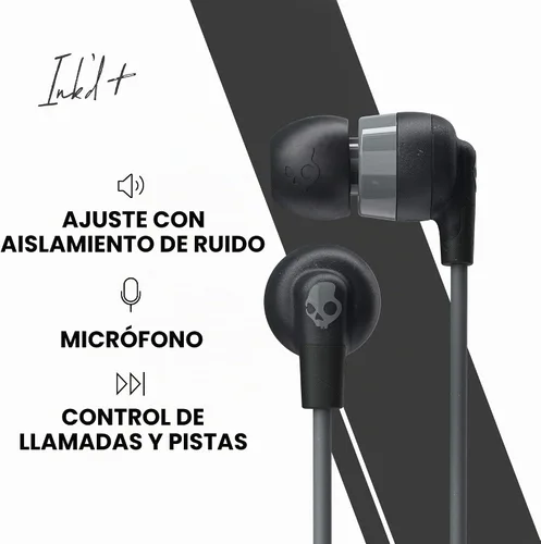 Vista 3 de Skullcandy Ink'd+ Auriculares con cable con enchufe AUX de 0.1 in, color Negro