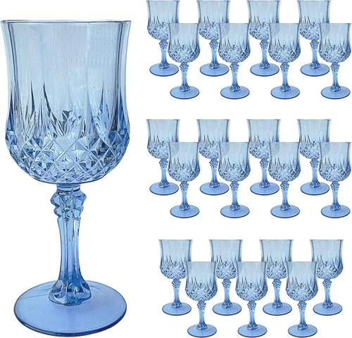 Vista 8 de 24 piezas de copas de vino de plástico negro, copas de vino de plástico reutilizables, copa negra tipo cáliz, vasos duraderos y resistentes que se