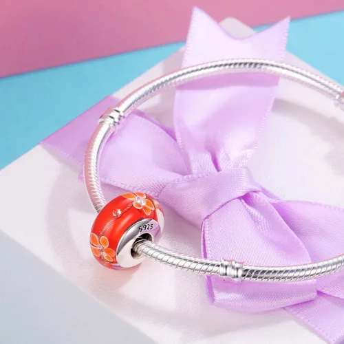 Vista 5 de JIAYIQI Abalorio de cristal de Murano compatible con pulseras Pandora plata de ley 925 cuentas de cristal para pulsera y collar