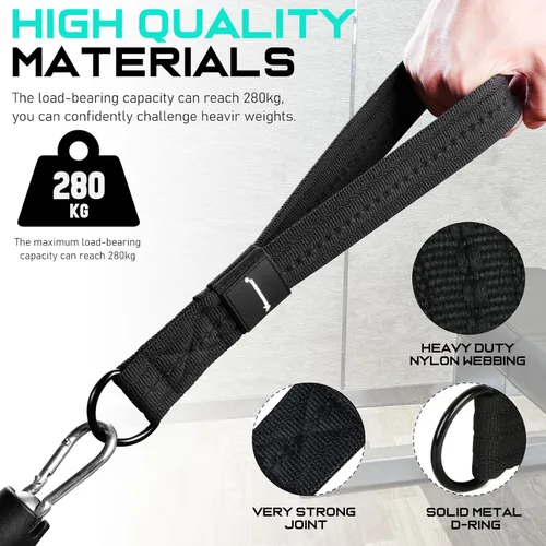 Vista 2 de RENRANRING Tricep Rope Cable Attachment Handles for Gym, 13inch Exercise Handles, Tricep Pull Down Attachments Rope for Pilates, Yoga, Strength