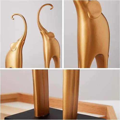 Vista 4 de Escultura de estatua de mesa, escultura de estilo simple y lujoso, decoración de elefante, sala de estar, entrada, gabinete de vino, estatua