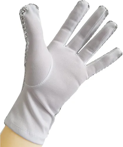Vista 2 de Guantes de diamantes de imitación para niños brillantes Michael Punk Billie Jean con lentejuelas y una insignia de Jackson