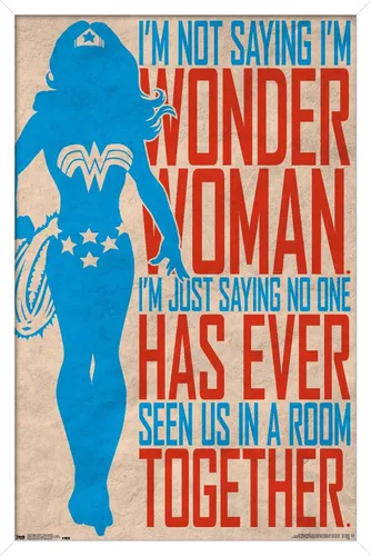 Vista 14 de Trends International DC Comics - Póster de pared de identidad secreta, Mujer Maravilla, 14.725 x 22.375 pulgadas, versión enmarcada de madera