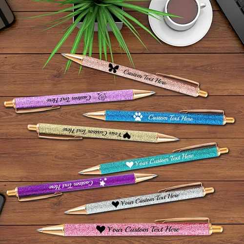 Vista 7 de Aolun 10 bolígrafos personalizados con nombre, bolígrafo retráctil con mensaje de texto para mujeres, enfermeras, escritura, cumpleaños, graduación