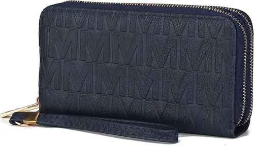 Vista 61 de MKF Collection Mia K - Cartera de pulsera para mujer, pequeña cartera de cuero vegano para tarjetas de crédito con cremallera y bolsillo