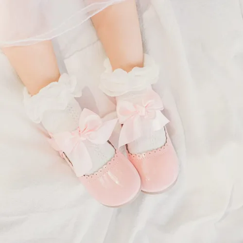 Vista 3 de Meckior Toddler Little Girl Mary Jane Dress Shoes Ballet Flats for Girl Party School Shoes Bowknot Princess Shoes