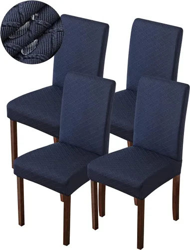 Vista 22 de Genina Fundas impermeables para sillas de comedor, fundas para sillas Parsons de cocina, fundas para sillas Parsons (beige, 2 piezas)