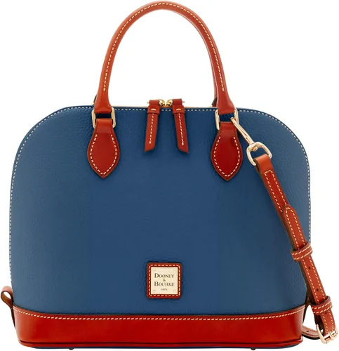 Vista 12 de Dooney & Bourke - Bolso con cremallera para mujer, de cuero flor con textura granulada, grande y con correa ajustable y extraíble para el hombro