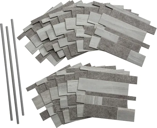 Vista 11 de Aspect Azulejos de Collage Autoadhesivos en Gris Subway (Kit de 15 Pies Cuadrados)
