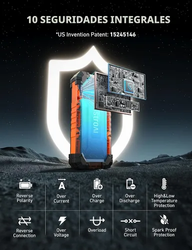 Vista 6 de AstroAI S8 Ultra 4000A arrancador de coche, caja de salto hasta todos los motores de gasolina y diésel de 12L, banco de energía portátil de 12 V