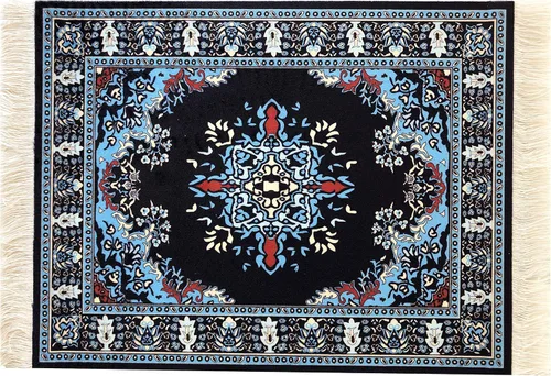 Vista 6 de Juego de 4 alfombras de área para casa de muñecas, accesorios de alfombra en miniatura para casas de muñecas, decoración rectangular de suelo de 10