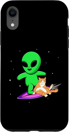 Vista 8 de iPhone 12/12 Pro Alien cat ufo extraterrestrial space ship for men gift funny Case
