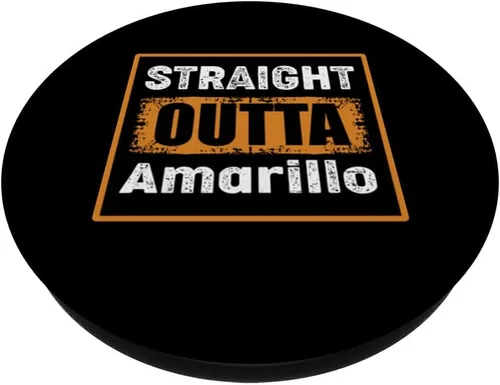Vista 2 de Straight Outta Amarillo Texas USA Retro Distressed Vintage PopSockets Adhesive PopGrip