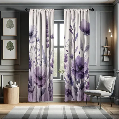 Vista 46 de Ambesonne - Cortinas amarillas para ventana, arte moderno escandinavo de escena de jardín con flores de tulipán y mariposas bailando, juego de 2