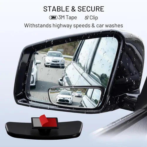 Vista 3 de WildAuto Espejo de Punto Ciego, Espejo Auxiliar Universal Ajustable de Ángulo Amplio para Coches (Adhesivo, 2 piezas)