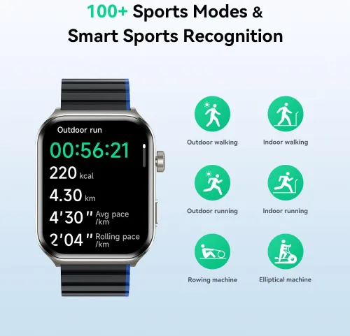 Vista 7 de Reloj inteligente para hombres y mujeres (respuesta/hacer llamadas), relojes inteligentes compatibles con Android y iPhone, pantalla AMOLED de 2.01