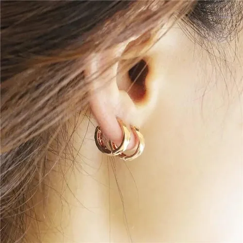 Vista 6 de SAGEKING 2024 New 585 Purple Gold Plated 14K Rose Gold Geometric Gypsophila Earrings For Women Fashion Light Luxury Charm Elegant Jewelry Fashion
