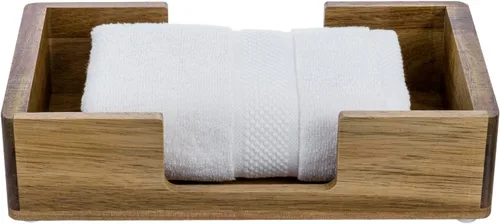 Vista 6 de MyGift Toallas de papel de triple pliegue, moderno soporte de toalla de mano de alambre de metal en acabado en tono latón, encimera de baño