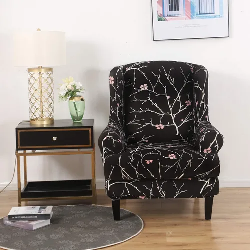 Vista 9 de GULI Wingback - Funda para silla de 2 piezas, fundas para silla de sillón, fundas de elastano para sofá, protector de muebles, lavable a máquina