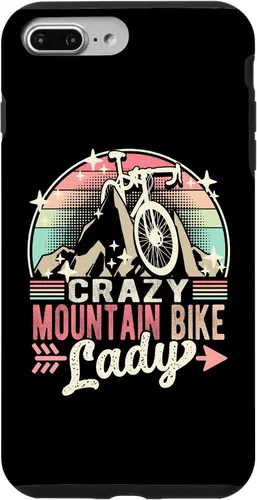 Vista 9 de iPhone 15 Crazy Mountain Bike Lady Cycling Biking Cyclist Biker Girl Case